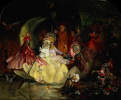 WikiOO.org - אנציקלופדיה לאמנויות יפות - ציור, יצירות אמנות John Anster Fitzgerald - The Marriage Of Oberon And Titania