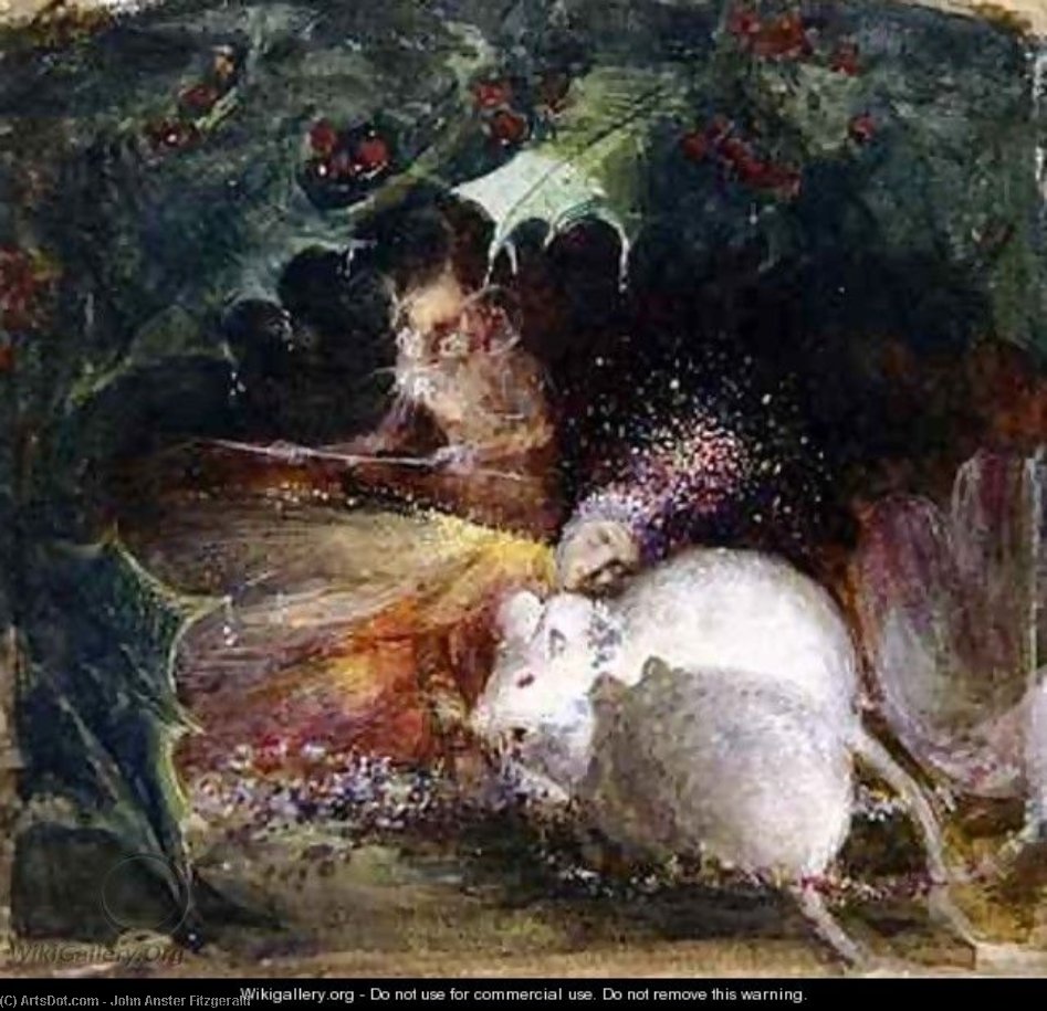 WikiOO.org - Encyclopedia of Fine Arts - Maľba, Artwork John Anster Fitzgerald - The Sleeping Fairy
