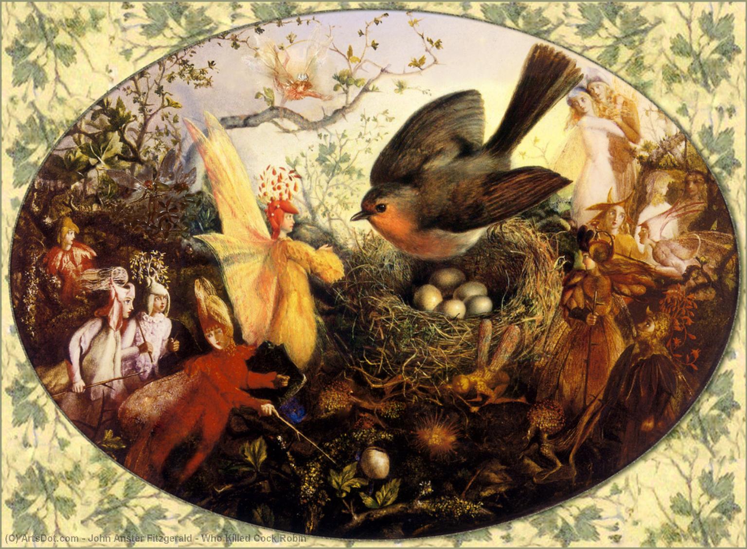 Wikioo.org - The Encyclopedia of Fine Arts - Painting, Artwork by John Anster Fitzgerald - Who Killed Cock Robin