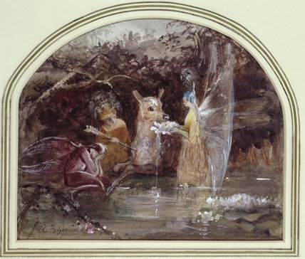 Wikioo.org - The Encyclopedia of Fine Arts - Painting, Artwork by John Anster Fitzgerald - Wounded Faun