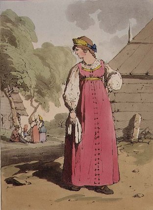 WikiOO.org - Encyclopedia of Fine Arts - Malba, Artwork John Augustus Atkinson - Peasant Girl