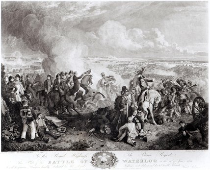Wikioo.org - The Encyclopedia of Fine Arts - Painting, Artwork by John Augustus Atkinson - The Battle Of Waterloo, 18th June