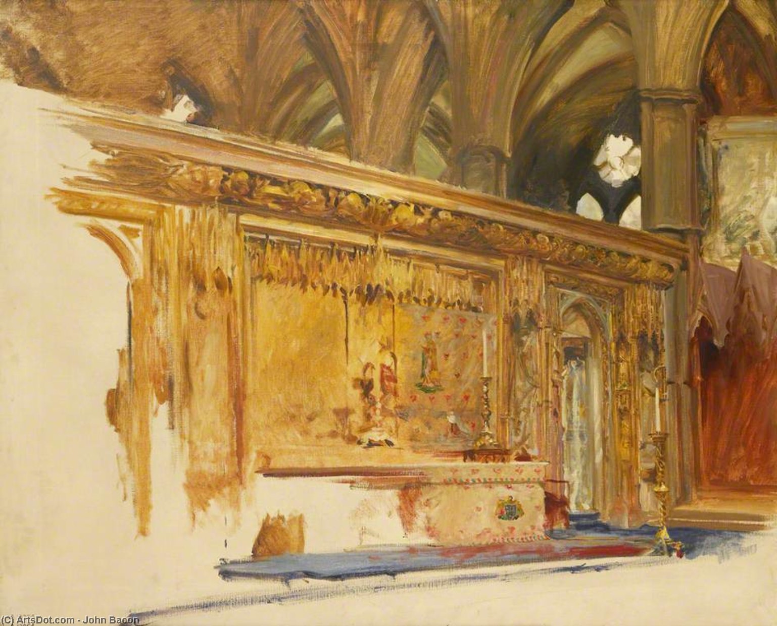 Wikoo.org - موسوعة الفنون الجميلة - اللوحة، العمل الفني John Bacon - Interior Of Westminster Abbey