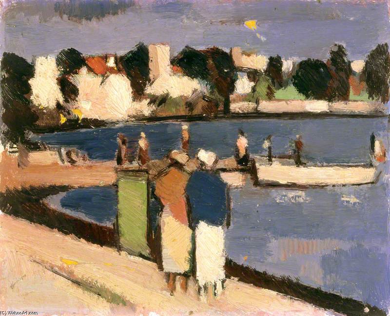 Wikioo.org - สารานุกรมวิจิตรศิลป์ - จิตรกรรม John Duncan Fergusson - A Harbour In The South