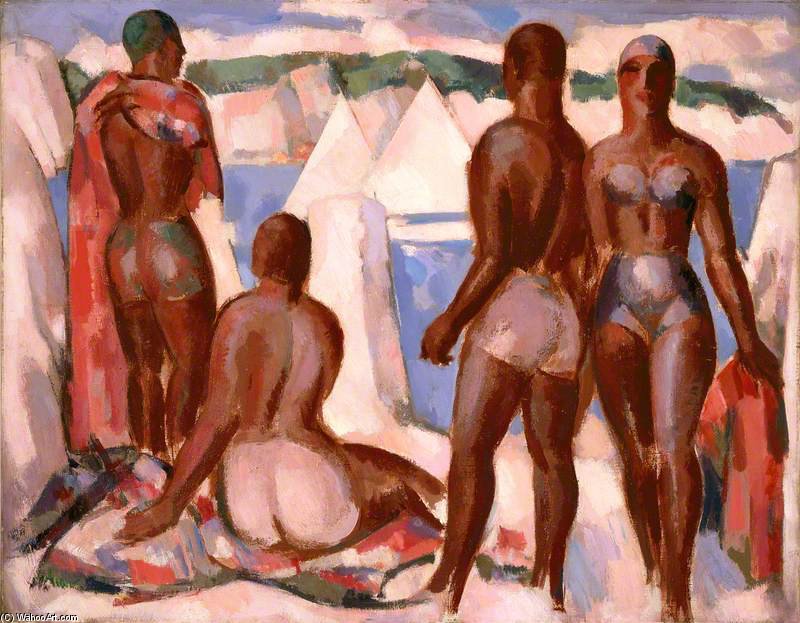 Wikioo.org - The Encyclopedia of Fine Arts - Painting, Artwork by John Duncan Fergusson - Bathers, Evening