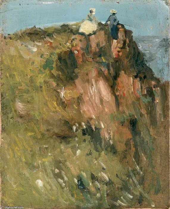 WikiOO.org - Encyclopedia of Fine Arts - Malba, Artwork John Duncan Fergusson - Figures On Cliff Top