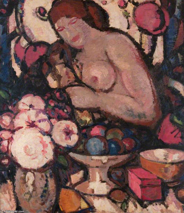 Wikioo.org - The Encyclopedia of Fine Arts - Painting, Artwork by John Duncan Fergusson - Fleurs Et Fruits