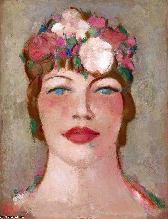 Wikioo.org - The Encyclopedia of Fine Arts - Painting, Artwork by John Duncan Fergusson - Girl In Flowered Hat