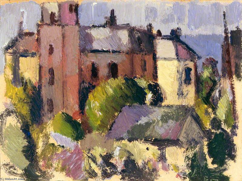 Wikioo.org – L'Enciclopedia delle Belle Arti - Pittura, Opere di John Duncan Fergusson - casa con torre
