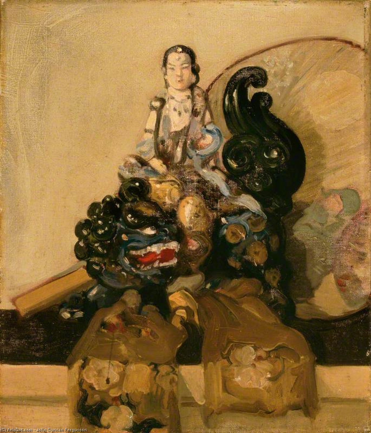 Wikioo.org - Bách khoa toàn thư về mỹ thuật - Vẽ tranh, Tác phẩm nghệ thuật John Duncan Fergusson - Japanese Still Life With Fan