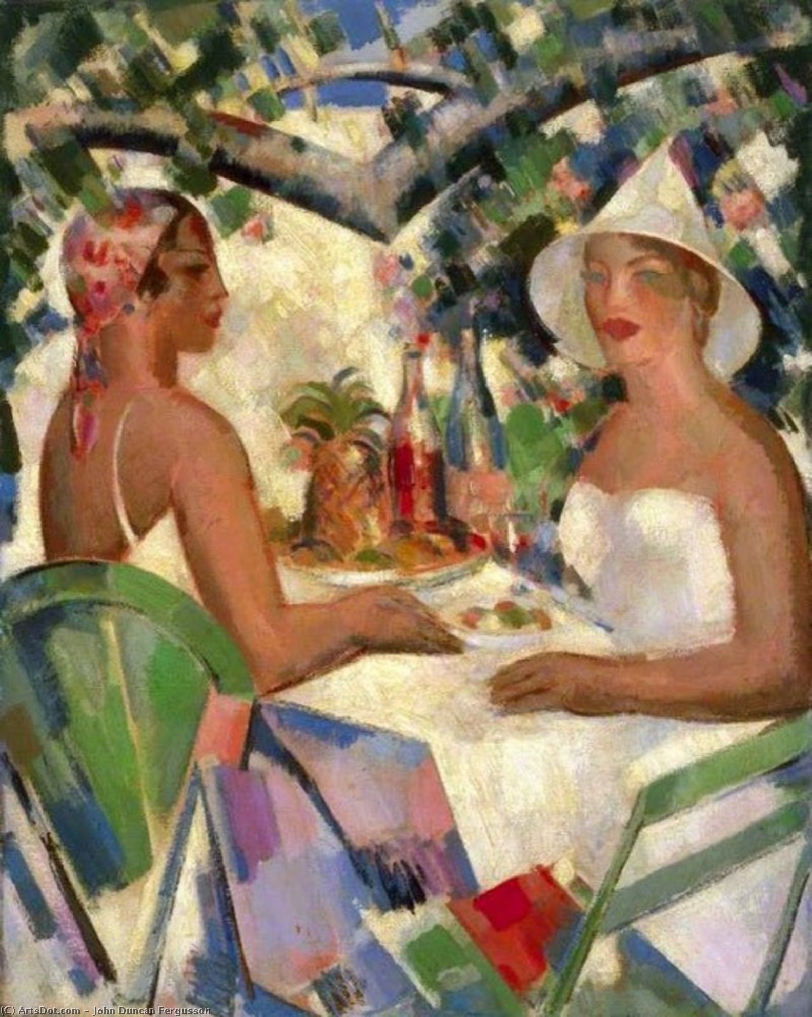 WikiOO.org - Encyclopedia of Fine Arts - Maalaus, taideteos John Duncan Fergusson - Lunch At Vatel