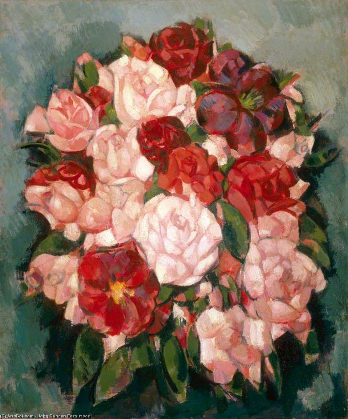 Wikioo.org - The Encyclopedia of Fine Arts - Painting, Artwork by John Duncan Fergusson - Roses - Pink Roses