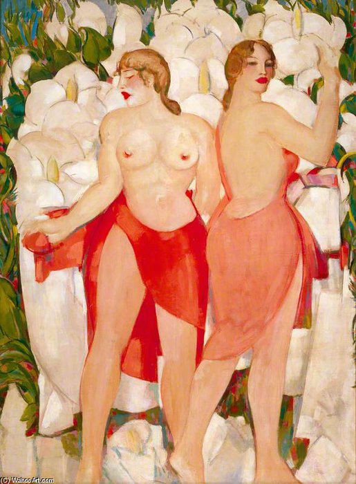 Wikoo.org - موسوعة الفنون الجميلة - اللوحة، العمل الفني John Duncan Fergusson - Two Nudes