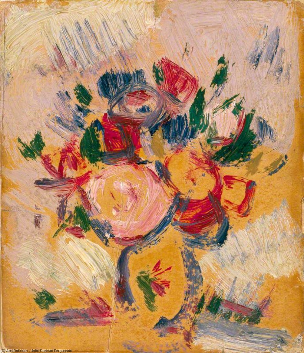 WikiOO.org – 美術百科全書 - 繪畫，作品 John Duncan Fergusson - 鲜花的花瓶