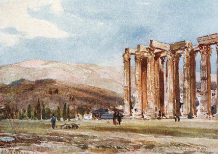 Wikioo.org – L'Enciclopedia delle Belle Arti - Pittura, Opere di John Fulleylove - Colonne del Tempio di Zeus Olimpico