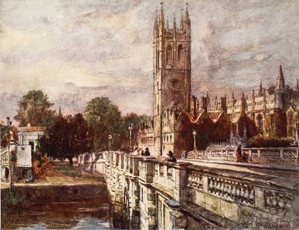Wikioo.org - The Encyclopedia of Fine Arts - Painting, Artwork by John Fulleylove - Magdalen Tower And Bridge