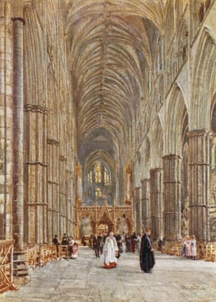 Wikioo.org - The Encyclopedia of Fine Arts - Painting, Artwork by John Fulleylove - Nave Of Westminster Abbey