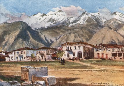Wikioo.org - The Encyclopedia of Fine Arts - Painting, Artwork by John Fulleylove - Sparta And Mount Taygetus
