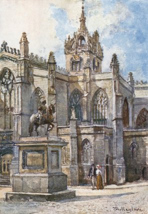 Wikioo.org - The Encyclopedia of Fine Arts - Painting, Artwork by John Fulleylove - St. Giles's Cathedral From The Courts