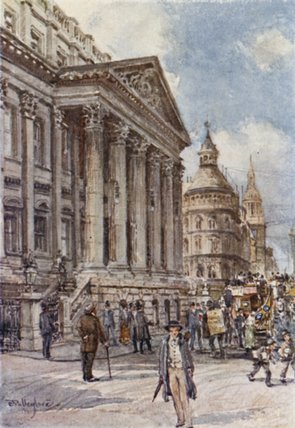 Wikioo.org - The Encyclopedia of Fine Arts - Painting, Artwork by John Fulleylove - The Mansion House And Cheapside