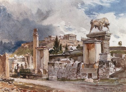 WikiOO.org - Encyclopedia of Fine Arts - Maalaus, taideteos John Fulleylove - The Street Of Tombs