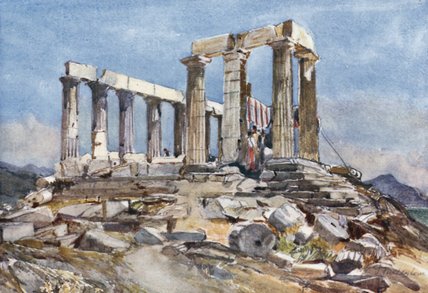 Wikioo.org – L'Enciclopedia delle Belle Arti - Pittura, Opere di John Fulleylove - Il Tempio di Atena a Sunio -
