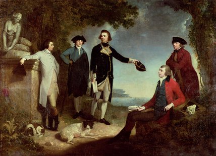 Wikioo.org - The Encyclopedia of Fine Arts - Painting, Artwork by John Hamilton Mortimer - Captain James Cook Sir Joseph Banks Lord Sandwich