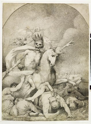 WikiOO.org - Encyclopedia of Fine Arts - Lukisan, Artwork John Hamilton Mortimer - Death On A Pale Horse, C.1775