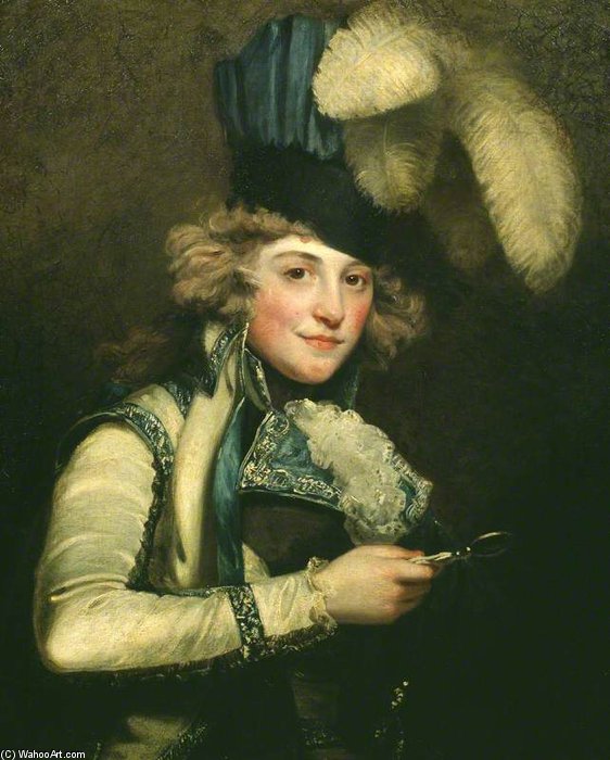 WikiOO.org - Encyclopedia of Fine Arts - Maľba, Artwork John Hoppner - Mrs Jordan As Hypolita In 'she Would And She Would Not'