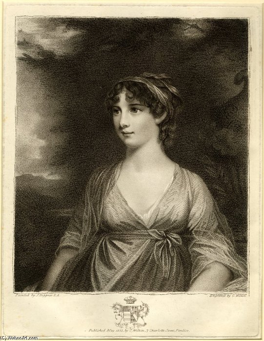 Wikioo.org – L'Enciclopedia delle Belle Arti - Pittura, Opere di John Hoppner - Ritratto di Elisabetta Howard
