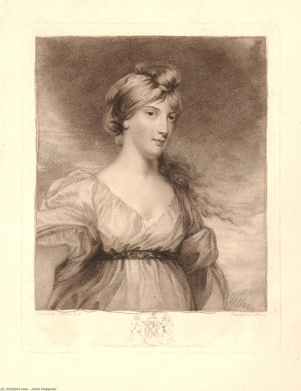 Wikioo.org - The Encyclopedia of Fine Arts - Painting, Artwork by John Hoppner - Portrait Of Lady Charlotte Campbell
