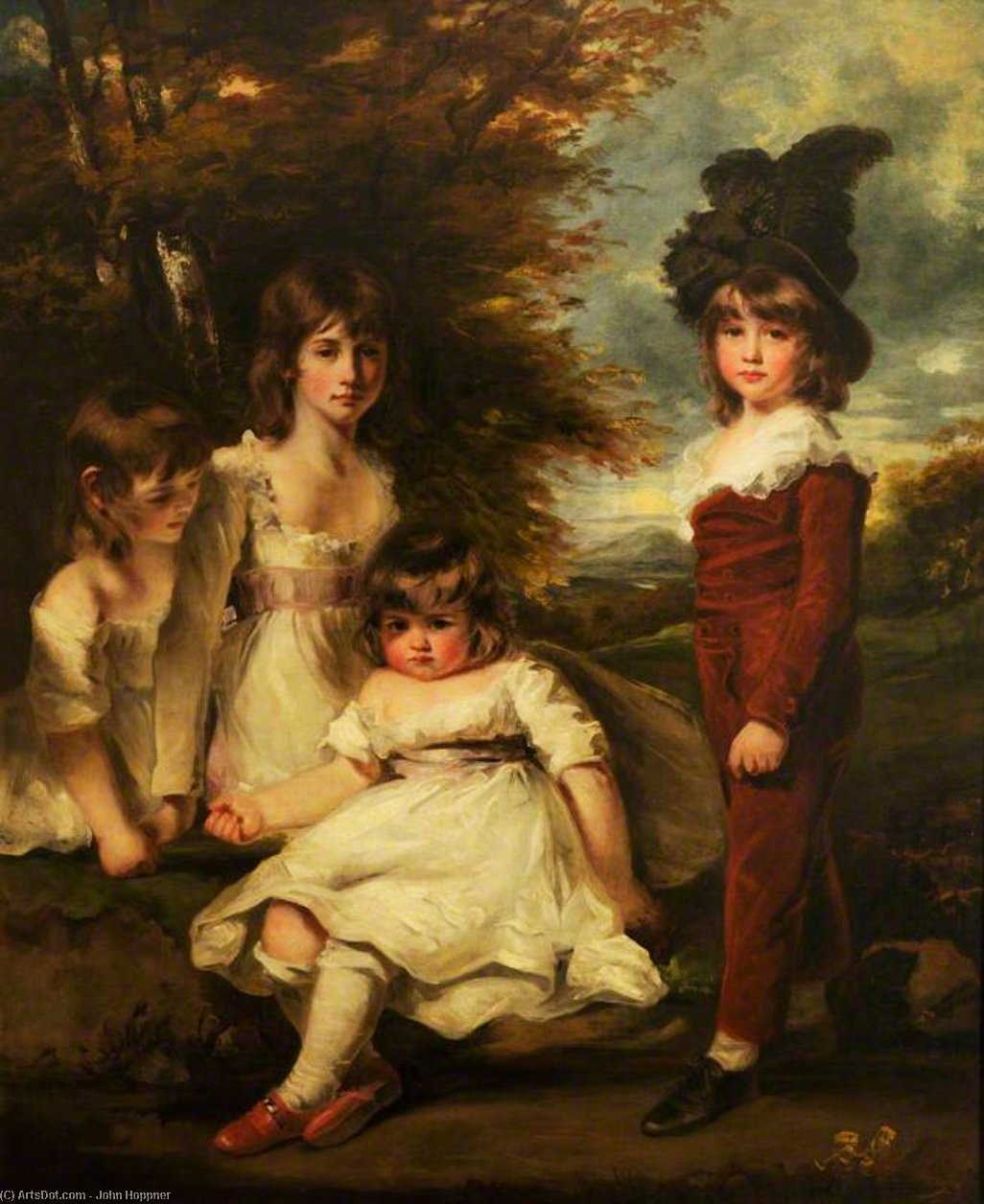 Wikioo.org - The Encyclopedia of Fine Arts - Painting, Artwork by John Hoppner - The Douglas Children