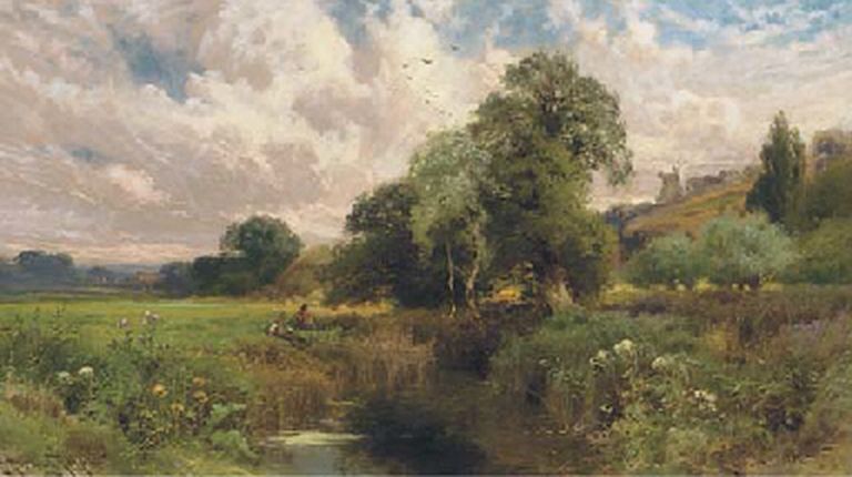 Wikioo.org - The Encyclopedia of Fine Arts - Painting, Artwork by John Horace Hooper - Fishing Near Winchelsea, Sussex