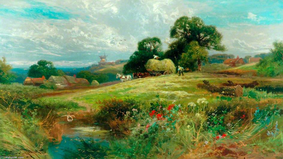 WikiOO.org - Encyclopedia of Fine Arts - Maleri, Artwork John Horace Hooper - Harvesting The Hay