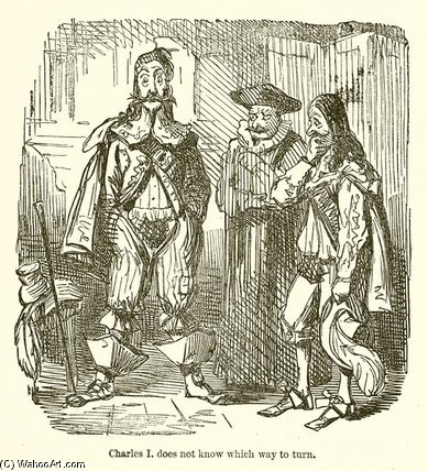 Wikioo.org - The Encyclopedia of Fine Arts - Painting, Artwork by John Leech - Charles I Does Not Know Which Way To Turn