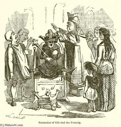 Wikioo.org - The Encyclopedia of Fine Arts - Painting, Artwork by John Leech - Coronation Of Ethelred The Unready