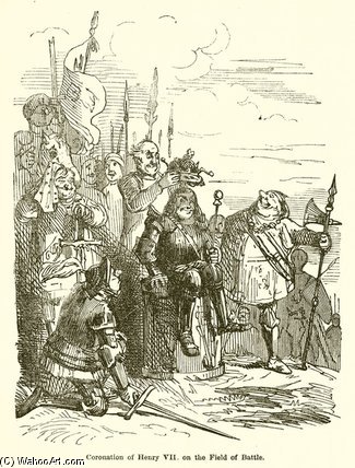 WikiOO.org - Encyclopedia of Fine Arts - Festés, Grafika John Leech - Coronation Of Henry Vii On The Field Of Battle