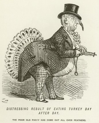 WikiOO.org - אנציקלופדיה לאמנויות יפות - ציור, יצירות אמנות John Leech - Distressing Result Of Eating Turkey Day After Day
