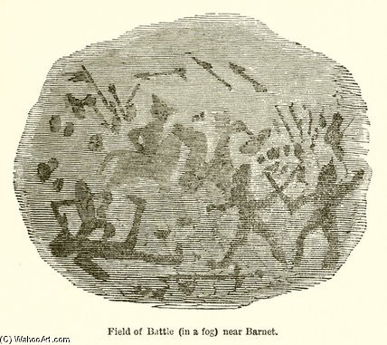 Wikioo.org - The Encyclopedia of Fine Arts - Painting, Artwork by John Leech - Field Of Battle Near Barnet