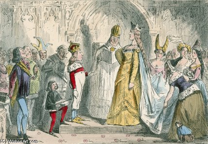 WikiOO.org - Güzel Sanatlar Ansiklopedisi - Resim, Resimler John Leech - Marriage Of Henry The Sixth And Margaret Of Anjou
