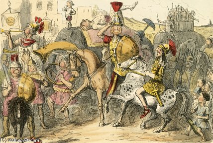 WikiOO.org - Енциклопедія образотворчого мистецтва - Живопис, Картини
 John Leech - Pyrrhus Arrives In Italy With His Troupe