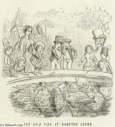 WikiOO.org - Енциклопедія образотворчого мистецтва - Живопис, Картини
 John Leech - The Gold Fish At Hampton Court