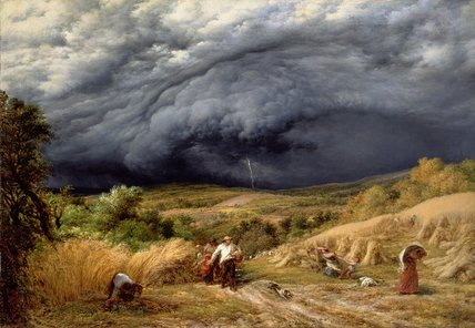 WikiOO.org - Encyclopedia of Fine Arts - Festés, Grafika John Linnell - Storm In Harvest