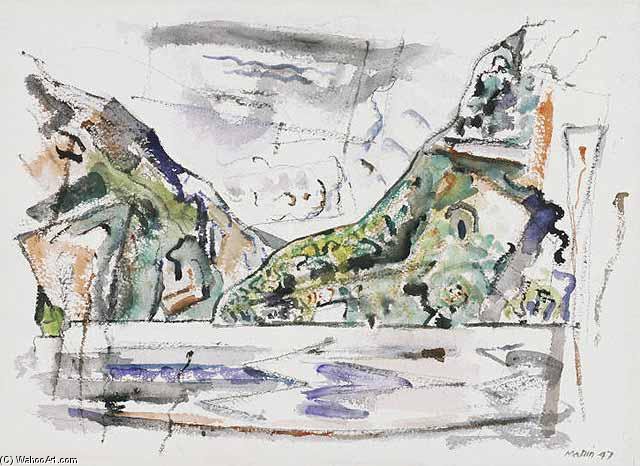 Wikioo.org – La Enciclopedia de las Bellas Artes - Pintura, Obras de arte de John Marin - Adirondacks a un menor Ausable Lago