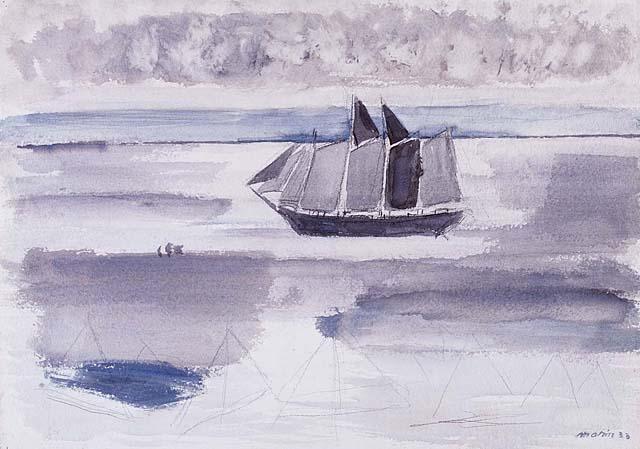 WikiOO.org - Enciklopedija dailės - Tapyba, meno kuriniai John Marin - Four-Master off the Cape—Maine Coast