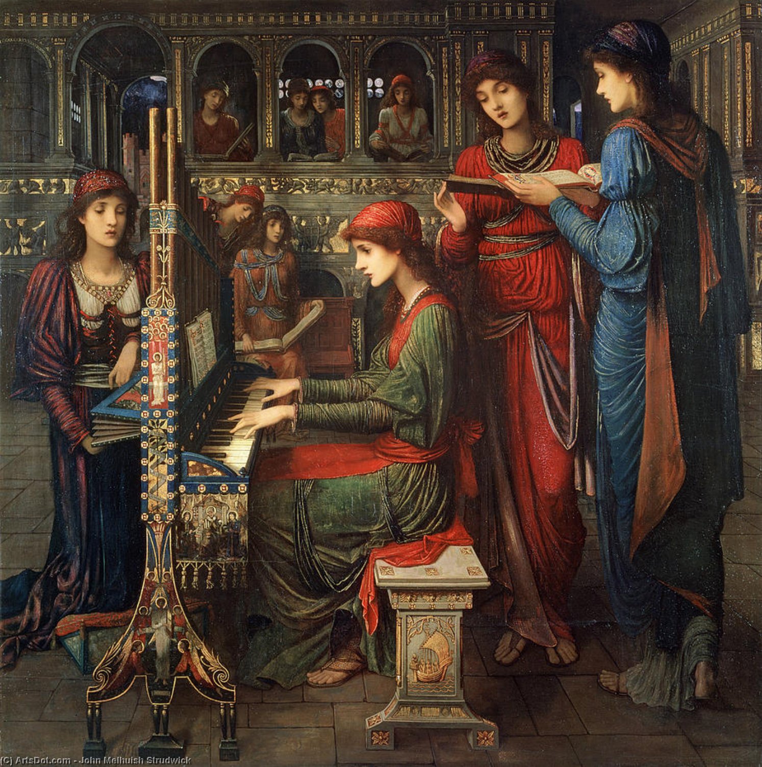 Wikioo.org - The Encyclopedia of Fine Arts - Painting, Artwork by John Melhuish Strudwick - St. Cecilia