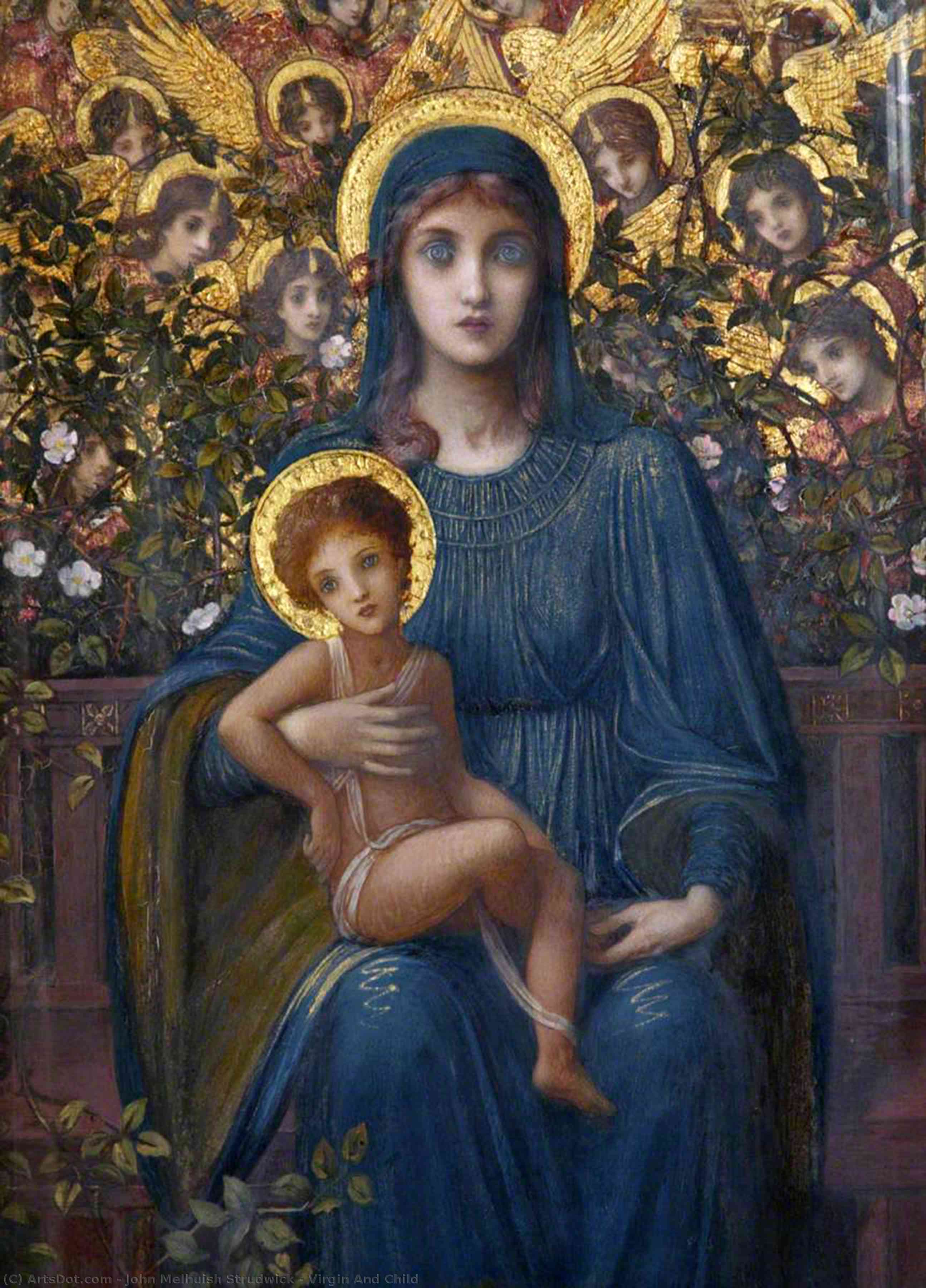 Wikioo.org - The Encyclopedia of Fine Arts - Painting, Artwork by John Melhuish Strudwick - Virgin And Child