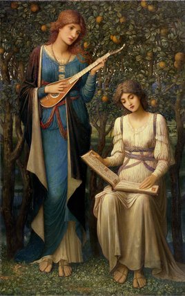 WikiOO.org - Encyclopedia of Fine Arts - Maleri, Artwork John Melhuish Strudwick - When Apples Were Golden And Songs