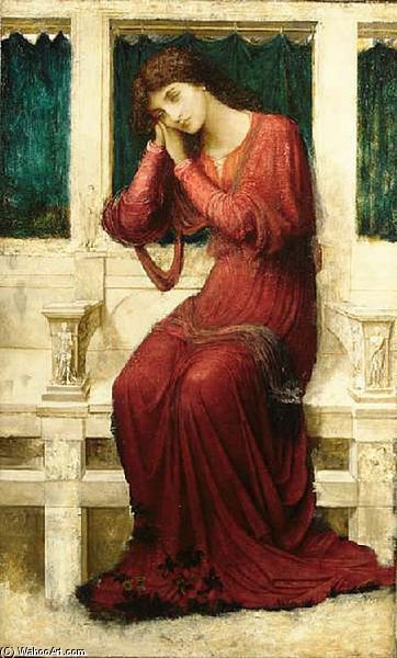 Wikioo.org - The Encyclopedia of Fine Arts - Painting, Artwork by John Melhuish Strudwick - When Sorrow Comes To Summerday Roses Bloom In Vain