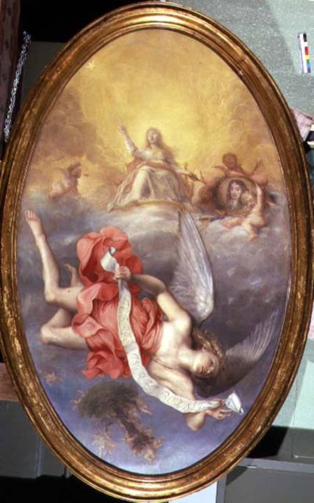 WikiOO.org - Εγκυκλοπαίδεια Καλών Τεχνών - Ζωγραφική, έργα τέχνης John Michael Wright - Astraea Returns To Earth, Panel From The Whitehall Ceiling